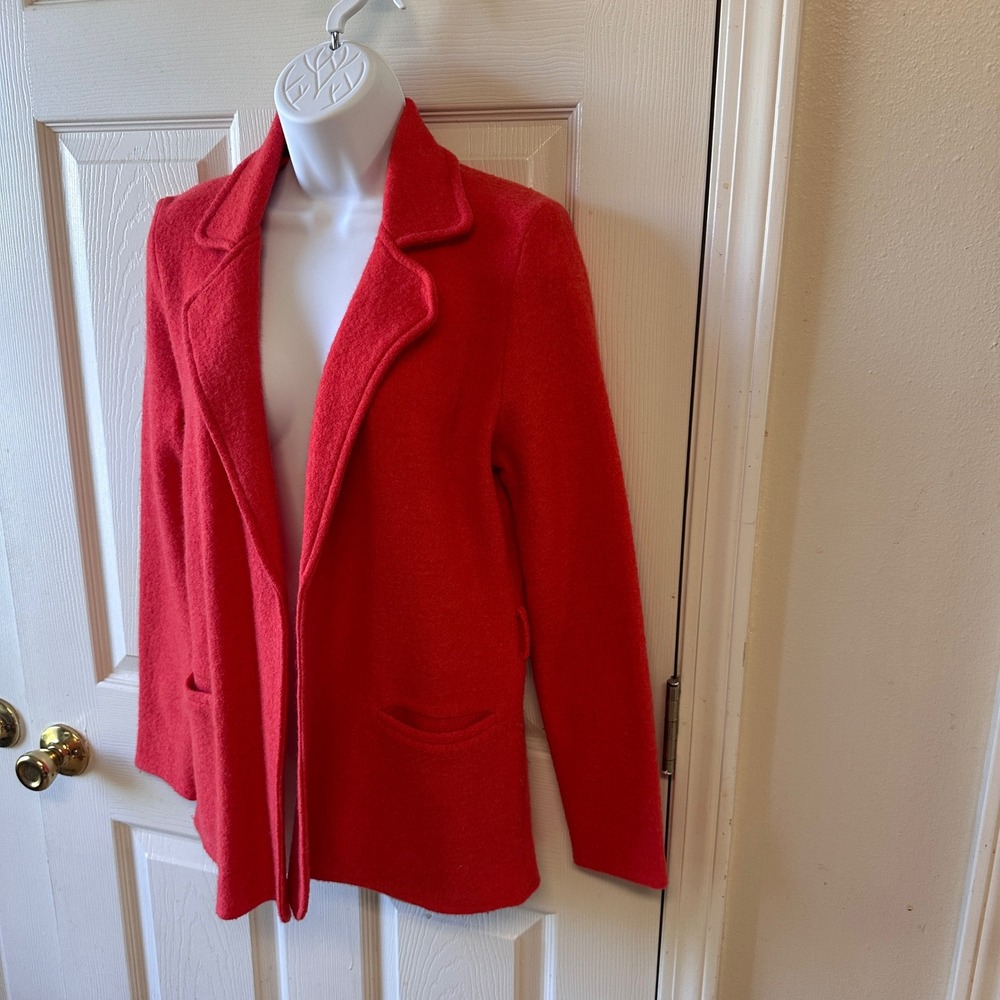 Anthropologie Sparrow Celeste Wool Sweater Blazer Womens XS Red/Orange - Picture 5 of 11